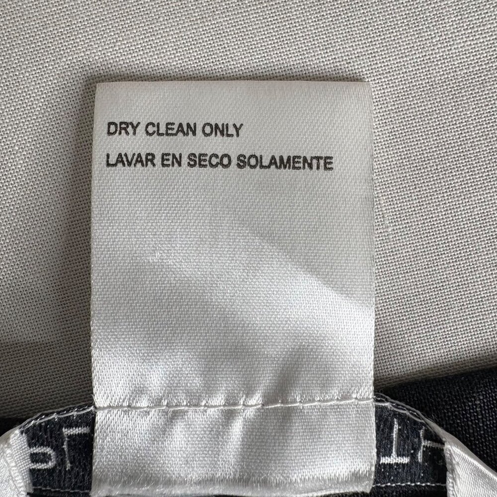 Plaza South Black Linen Tapered Pants Sz 18 Minimalist Slit Hem - Picture 12 of 12